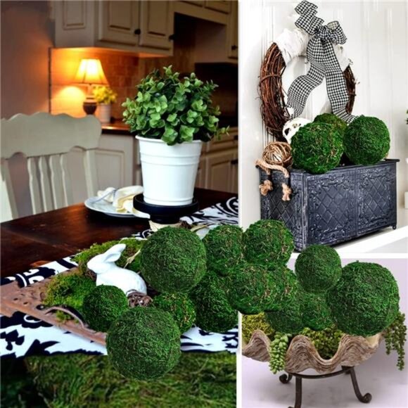 Moss Balls, 18 PCS Decorative Balls for Centerpiece Bowls Natural Dried Balls - Picture 5 of 8